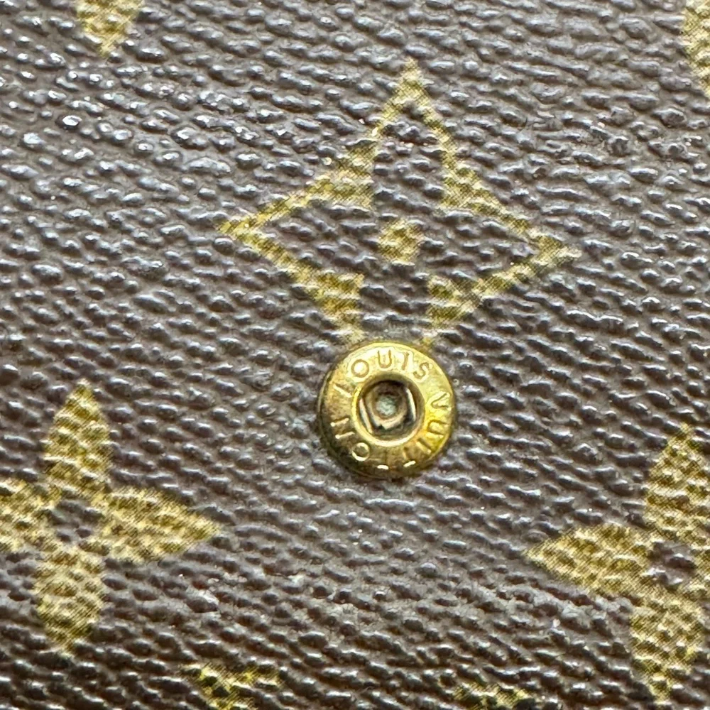 Louis Vuitton Brown Monogram Wallet with Gold Button